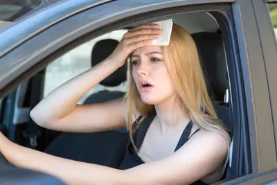 en voiture par fortes chaleurs
