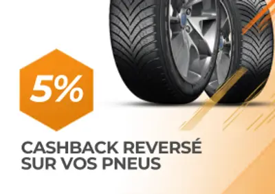 Offre cashback : 5 % sur vos pneus