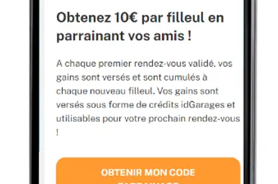 1. Je partage mon code parrain unique