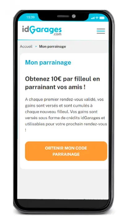 1. Je partage mon code parrain unique